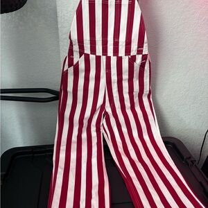 Gameday Bibs- Crimson and White striped bibs